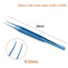 16cm Tweezers Ophthalmic Instruments Titanium Alloy Bend Platform Tweezers Cosmetic Tweezers Tools