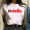 2022 Nutella Print T Shirt Women 90s Harajuku Kawaii Fashion T-shirt Graphic Cute Cartoon Tshirt Korean Style Top Tees Female