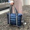 Autumn Winter Fashion Women Space Padded Bags Portable Nylon Tote Bag Solid Color Large Capacity Zipper Top-handle Bags