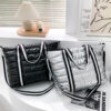 Autumn Winter Fashion Women Space Padded Bags Portable Nylon Tote Bag Solid Color Large Capacity Zipper Top-handle Bags