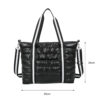 Autumn Winter Fashion Women Space Padded Bags Portable Nylon Tote Bag Solid Color Large Capacity Zipper Top-handle Bags