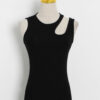 Casual white cut t shirt women round neck sleeveless korean slim t shirts women clothing 2023 summer fashion