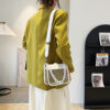 Chain Ladies Tote Bags Stadium Approved Top-handle Bags Fashion Transparent Simple Portable Elegant Adjustable Straps for Travel