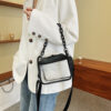 Chain Ladies Tote Bags Stadium Approved Top-handle Bags Fashion Transparent Simple Portable Elegant Adjustable Straps for Travel