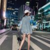 Fashion Oversize Denim Jackets Women Cartoon Sequin Stitching Embroidery Streetwear Hip Hop Vintage Outerwear Джинсовая куртка