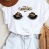 Fashion Print Tshirt Women Eyelashes Sweet Love Eyes Casual T-shirt Summer Tee Shirt Femme Graphic T Shirt Cartoon Heart Printed