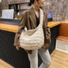 Fashion Women's Lattice Solid Color Cloud Shoulder Bag Female Casual Quilted Crossbody Bag Autumn Winter Large Capacity Handbags