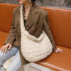 Fashion Women's Lattice Solid Color Cloud Shoulder Bag Female Casual Quilted Crossbody Bag Autumn Winter Large Capacity Handbags