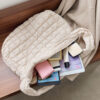 Fashion Women's Lattice Solid Color Cloud Shoulder Bag Female Casual Quilted Crossbody Bag Autumn Winter Large Capacity Handbags