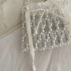 Hollow Bow Ladies Handbags Handmade Woven Beaded Pearl Exquisite Elegant Shiny Female Coin Purse Women Mobile Phone Bag