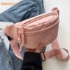 Ladies Canvas Crossbody Bags Solid Color Women Sling Waist Pack Tendance 2023 Women's Chest Bag Waterproof Hiking Bag Handbags