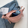 Ladies Canvas Crossbody Bags Solid Color Women Sling Waist Pack Tendance 2023 Women's Chest Bag Waterproof Hiking Bag Handbags