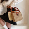 Ladies Handbags Fashion Woven Women Hand-woven Bag Casual Holiday Simple Handmade Adjustable Straps Rattan Beach Bag