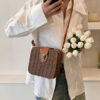 Ladies Handbags Fashion Woven Women Hand-woven Bag Casual Holiday Simple Handmade Adjustable Straps Rattan Beach Bag