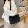 Large Capacity Crossbody Square Bags Casual Chain Women Underarm Bags Fashion Quilted All-match Winter Simple for Girls Shopping