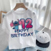 New Lilo & Stitch Children Birthday Number 1-14 T Shirt Kid Kawaii Boy Girl Casual Clothes Anime Cartoons Kids T-shirts Tops Tee