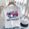 New Lilo & Stitch Children Birthday Number 1-14 T Shirt Kid Kawaii Boy Girl Casual Clothes Anime Cartoons Kids T-shirts Tops Tee
