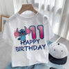New Lilo & Stitch Children Birthday Number 1-14 T Shirt Kid Kawaii Boy Girl Casual Clothes Anime Cartoons Kids T-shirts Tops Tee
