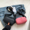 Simple Shoulder Bag Small Square Leather Camera Phone Packet Solid Color Vintage Crossbody Bag Multi-function for Leisure Travel
