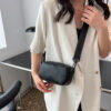 Simple Shoulder Bag Small Square Leather Camera Phone Packet Solid Color Vintage Crossbody Bag Multi-function for Leisure Travel