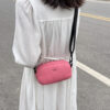 Simple Shoulder Bag Small Square Leather Camera Phone Packet Solid Color Vintage Crossbody Bag Multi-function for Leisure Travel