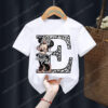 Summer Minnie Letter A B C D Children T-shirt Kawaii Disney T Shirt Anime Cartoons Casual Clothes Kid Girl Boy Short Sleeve Tops
