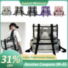 Transparent PVC College Student Rucksack Fashion School Backpack Waterproof Large Capacity See Through Solid Clear for Women Men
