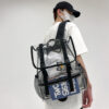 Transparent PVC College Student Rucksack Fashion School Backpack Waterproof Large Capacity See Through Solid Clear for Women Men