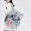 Transparent PVC College Student Rucksack Fashion School Backpack Waterproof Large Capacity See Through Solid Clear for Women Men