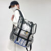 Transparent PVC College Student Rucksack Fashion School Backpack Waterproof Large Capacity See Through Solid Clear for Women Men