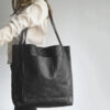 Woman HandBag Vintage Women Soft PU Leather Solid Color Shoulder Bag Casual Large Tote Handbag