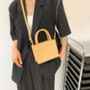 Women Messenger Bags PU Leather Ladies Handbag Rhombic Lattice Fashion Simple Casual Portable Elegant Square Bag Purses