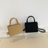 Women Messenger Bags PU Leather Ladies Handbag Rhombic Lattice Fashion Simple Casual Portable Elegant Square Bag Purses