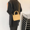 Women Messenger Bags PU Leather Ladies Handbag Rhombic Lattice Fashion Simple Casual Portable Elegant Square Bag Purses