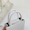 Women Messenger Bags PU Leather Ladies Handbag Rhombic Lattice Fashion Simple Casual Portable Elegant Square Bag Purses