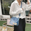 Women Shoulder Bags Chain PVC Transparent Ladies Tote Bags Letter Print Fashion Simple Portable Lady Satchel Summer New 2023