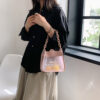 Women Shoulder Bags Chain PVC Transparent Ladies Tote Bags Letter Print Fashion Simple Portable Lady Satchel Summer New 2023