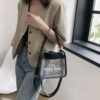 Women Shoulder Bags Chain PVC Transparent Ladies Tote Bags Letter Print Fashion Simple Portable Lady Satchel Summer New 2023