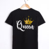 behind King Queen Printing Lover Couples Tee Shirt Harajuku Womens T-shirt Crown Printing Couple Clothes Summer Women Man Tops