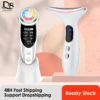 7in1 RF&EMS Face Massager Lifting Beauty LED Face Skin 3 Colors LED Facial Neck Massager Photon Therapy Heating Wrinkle Removal