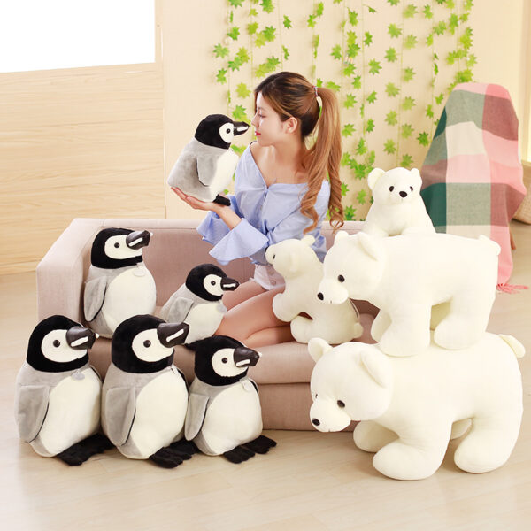Antarctic Arctic Creatures Penguin And Polar Bear Doll Plush Baby Toy Stuffed Animal Doll Kids Friends 4