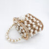 Beaded Pearl Evening Clutch Handbag Women 2020 Rhinestone Metal Honeycomb Clutch Purse Ladies Wedding Pearl Bags Design Luxury