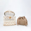 Beaded Pearl Evening Clutch Handbag Women 2020 Rhinestone Metal Honeycomb Clutch Purse Ladies Wedding Pearl Bags Design Luxury