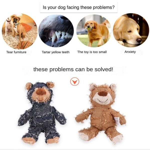 Beggar Bear Dog Squeakers Toys Dog Plush Toy Wholesale Pet Corduroy Dog Toys For Dogs Cat 4