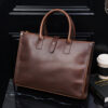 Business New Vintage Casual Men Handbag Korean Solid Color Large Capacity Pu Leather Male Crossbody Bag Fashion Simple Briefcase