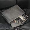 Business New Vintage Casual Men Handbag Korean Solid Color Large Capacity Pu Leather Male Crossbody Bag Fashion Simple Briefcase