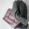 Capacity Men's Large Single Shoulder Bag Solid Color Simple Soft Leather Male Handbag Retro Classic Textured Messenger