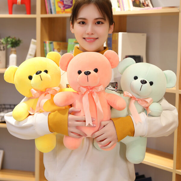 Colorful Teddy Bear Stuffed Plush Toys Kawaii Little Plush Toys For Girls Kids Baby Cuddly Doll 3