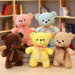 Colorful Teddy Bear Stuffed Plush Toys Kawaii Little Plush Toys For Girls Kids Baby Cuddly Doll