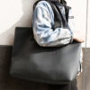 ESSENTIALS Mens Black High Capacity Tote Shopping Bag Casual cross-body handbag Leather Female Shoulder Bag New